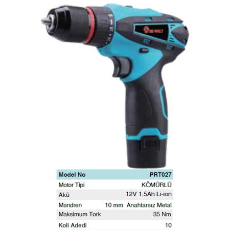 BHD PRT027 AKÜLÜ MATKAP 10MM